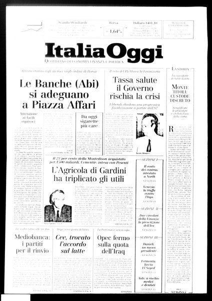 Italia oggi : quotidiano di economia finanza e politica